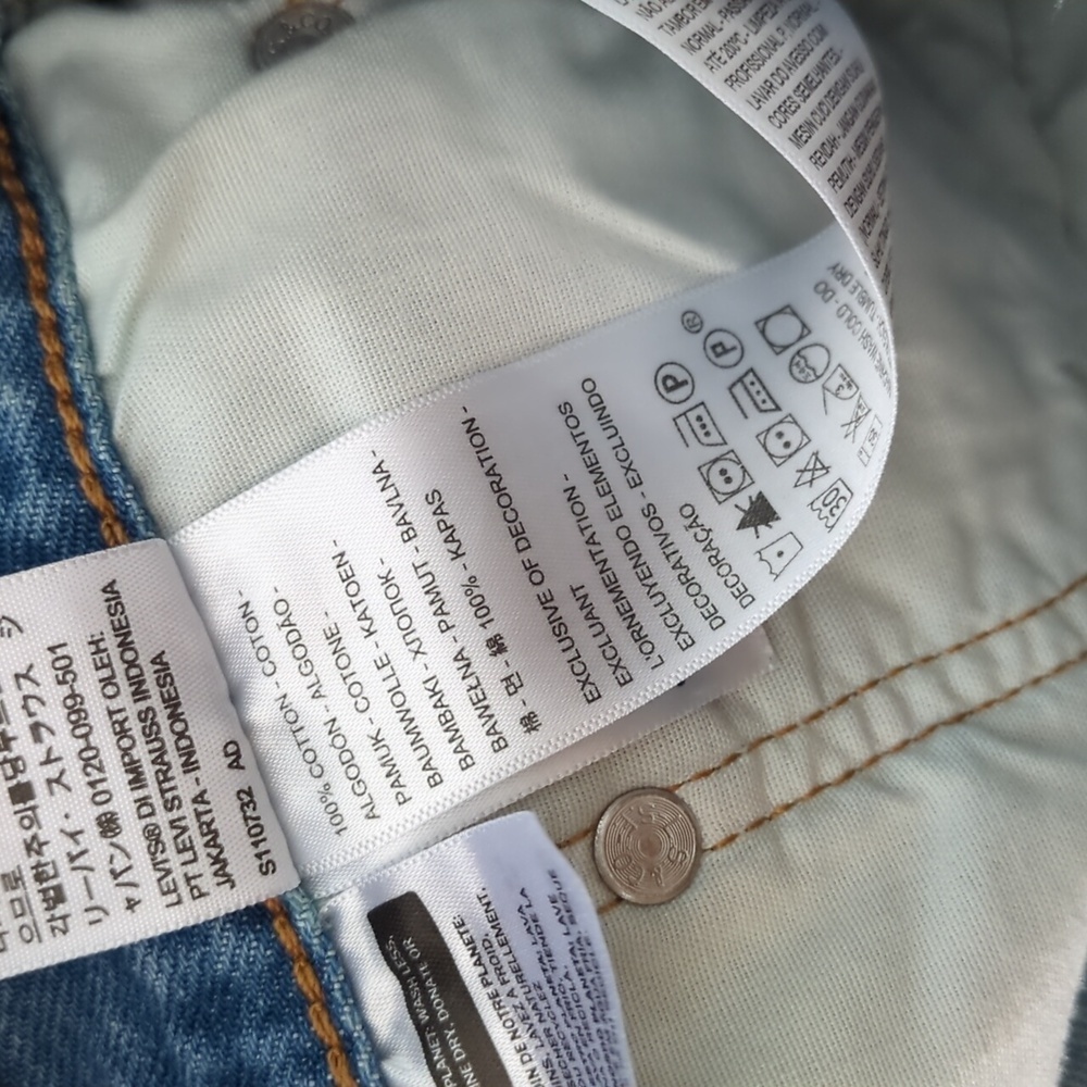 Levi's 501 Light Blue Distressed Denim Shorts Button Fly Sz 31 - Picture 6 of 9